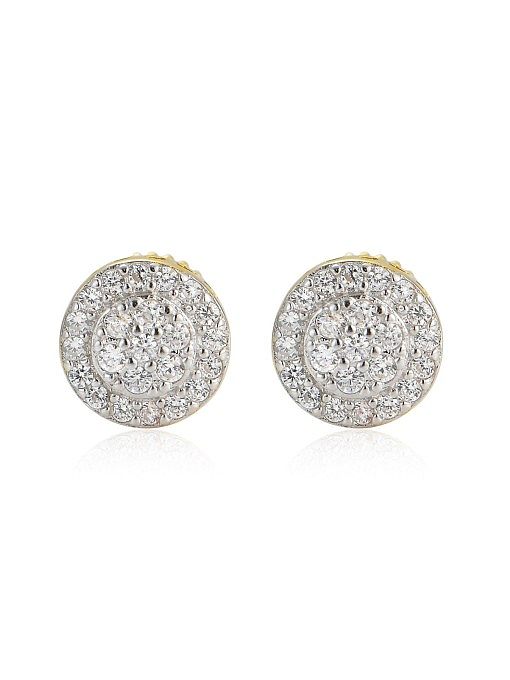 925 Sterling Silver Cubic Zirconia Round Dainty Stud Earring