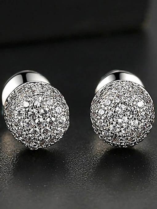Arete de cobre con circonita cúbica geométrica Hip Hop