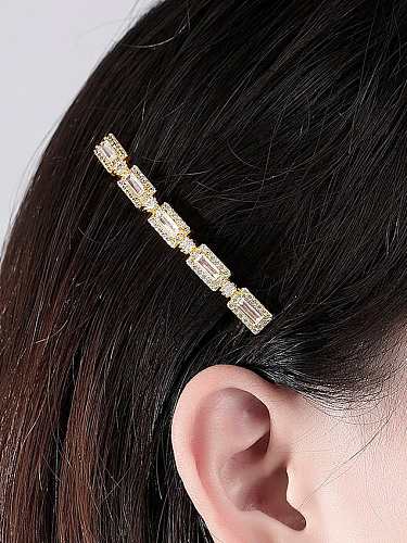 Brass Cubic Zirconia Minimalist Geometric Hair Pin