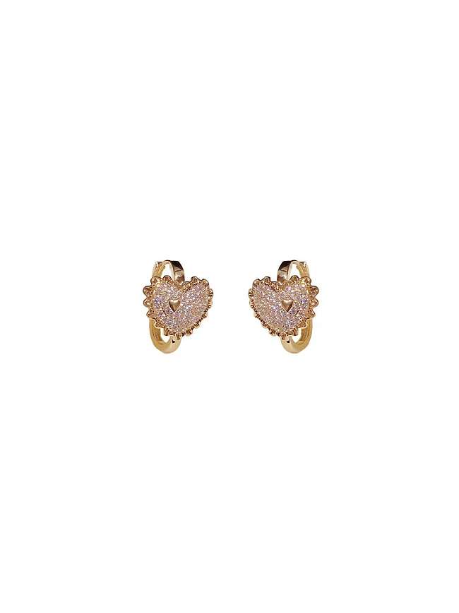 Boucles d'Oreilles Cubique Cubic Zirconia Heart Dainty Stud