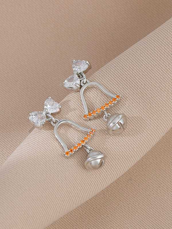 Brass Cubic Zirconia Bowknot Dainty Stud Earring