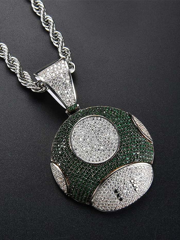 Brass Cubic Zirconia Round Hip Hop Necklace