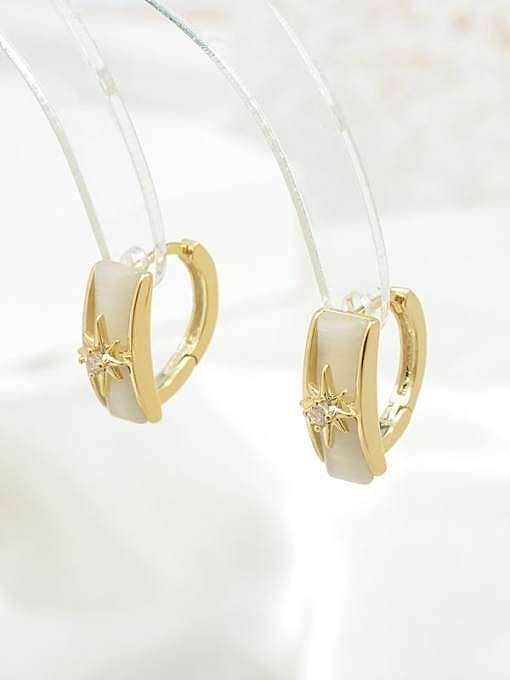 Brass Cubic Zirconia Star Dainty Stud Earring