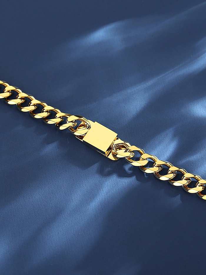 Bracelet à maillons tendance géométrique en coquillage en acier inoxydable