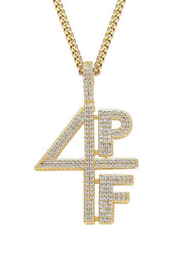 Brass Cubic Zirconia Number Dainty Number Necklace