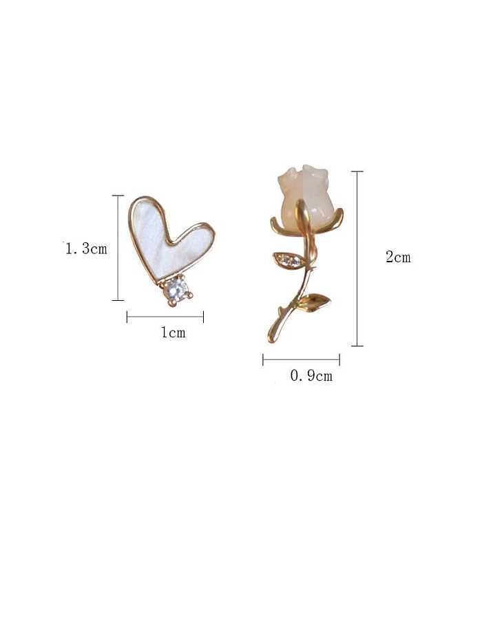 Brass Shell Flower Dainty Stud Earring