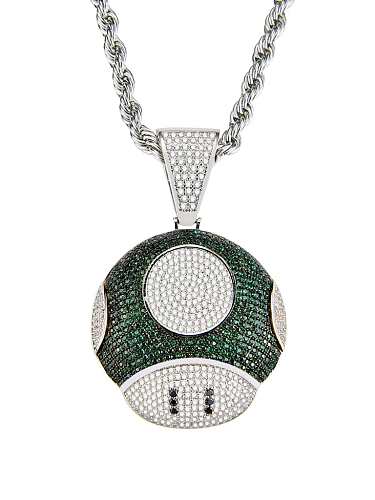 Collar redondo de hip hop con circonita cúbica de latón