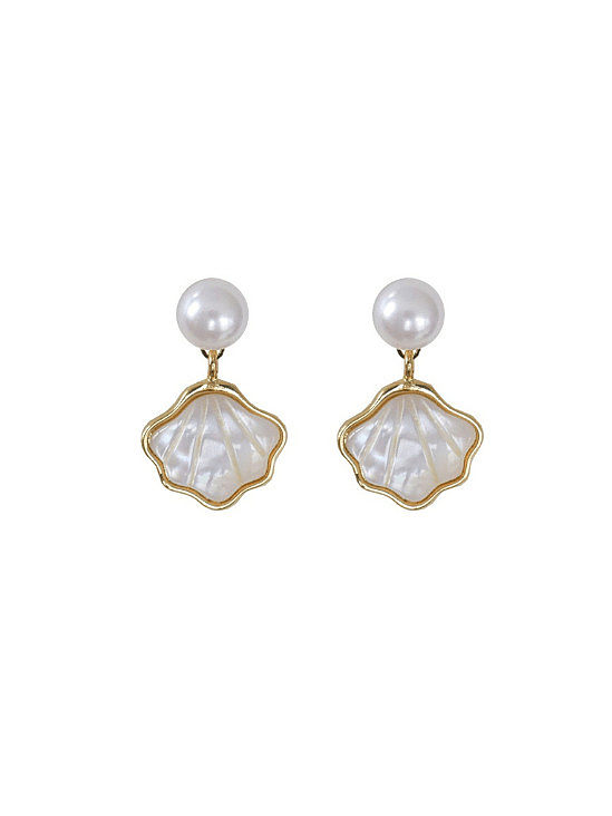 Brass Shell Irregular Minimalist Drop Earring