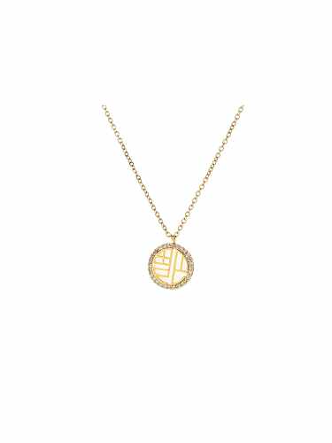 Brass Cubic Zirconia Round Dainty Necklace