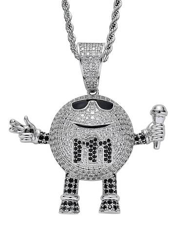 Brass Cubic Zirconia Mai Pa M beans Hip Hop Necklace