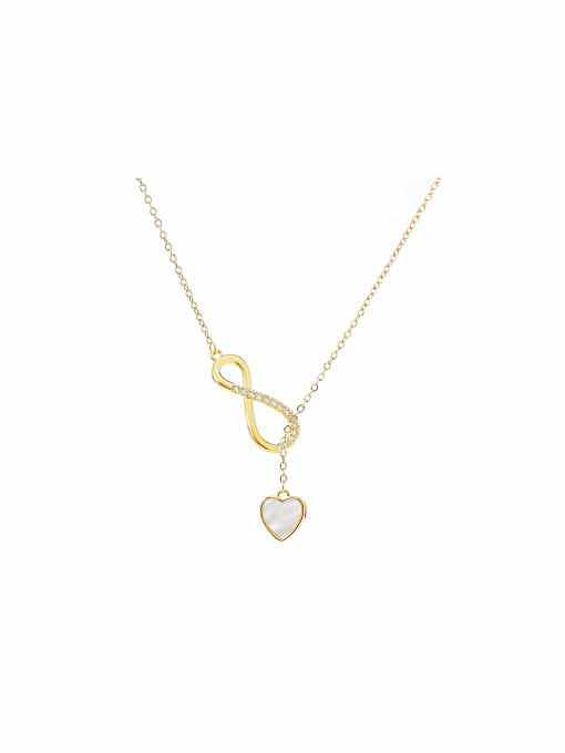 Brass Cubic Zirconia Heart Dainty Necklace