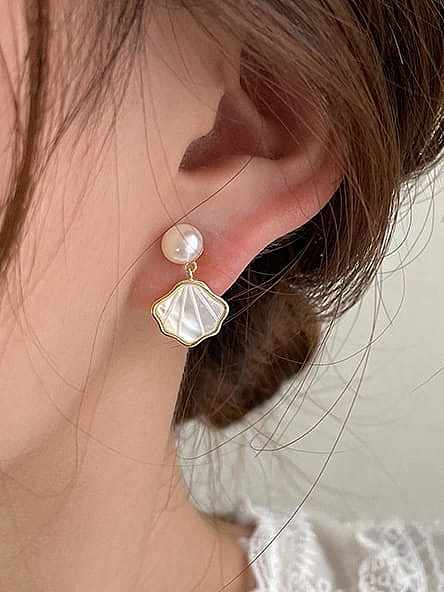 Brass Shell Irregular Minimalist Drop Earring