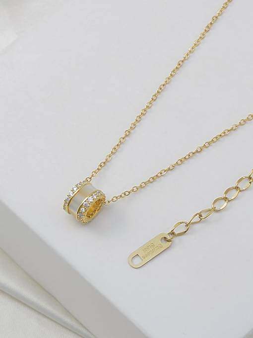 Brass Cubic Zirconia Geometric Dainty Necklace