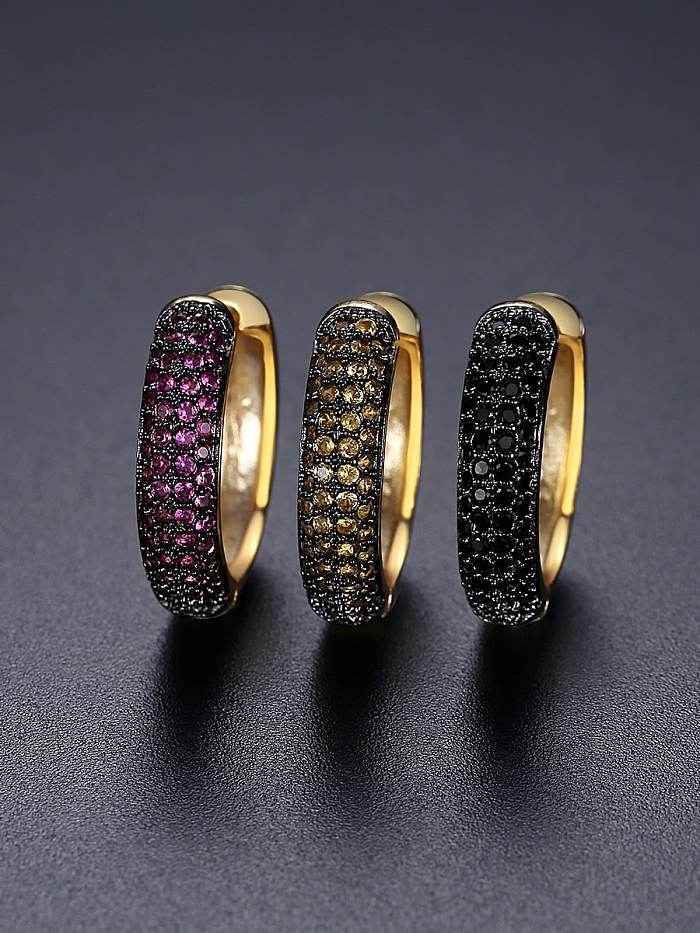 Copper Cubic Zirconia Round Trend Hoop Earring