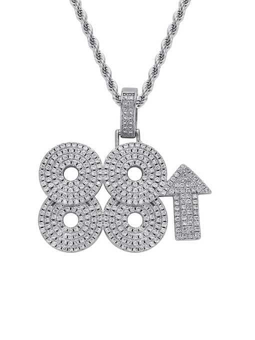 Brass Cubic Zirconia Round Hip Hop Necklace