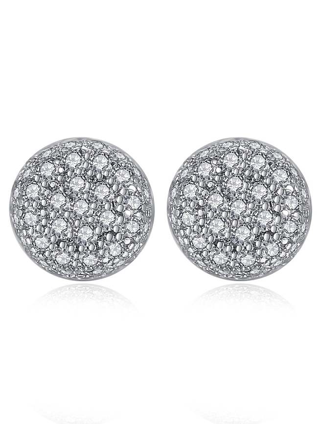 Arete de cobre con circonita cúbica geométrica Hip Hop