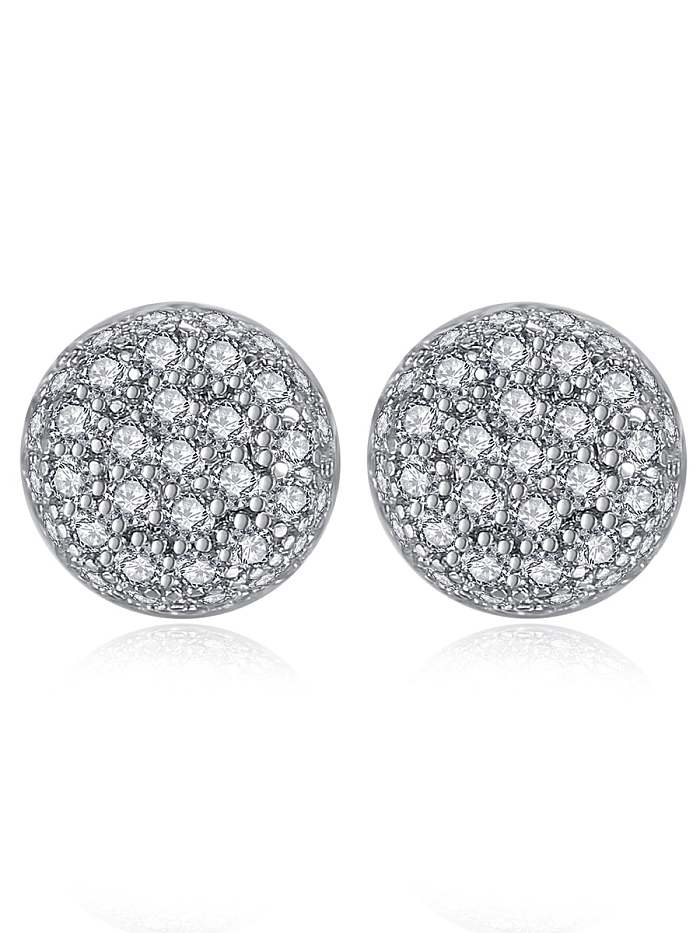 Arete de cobre con circonita cúbica geométrica Hip Hop