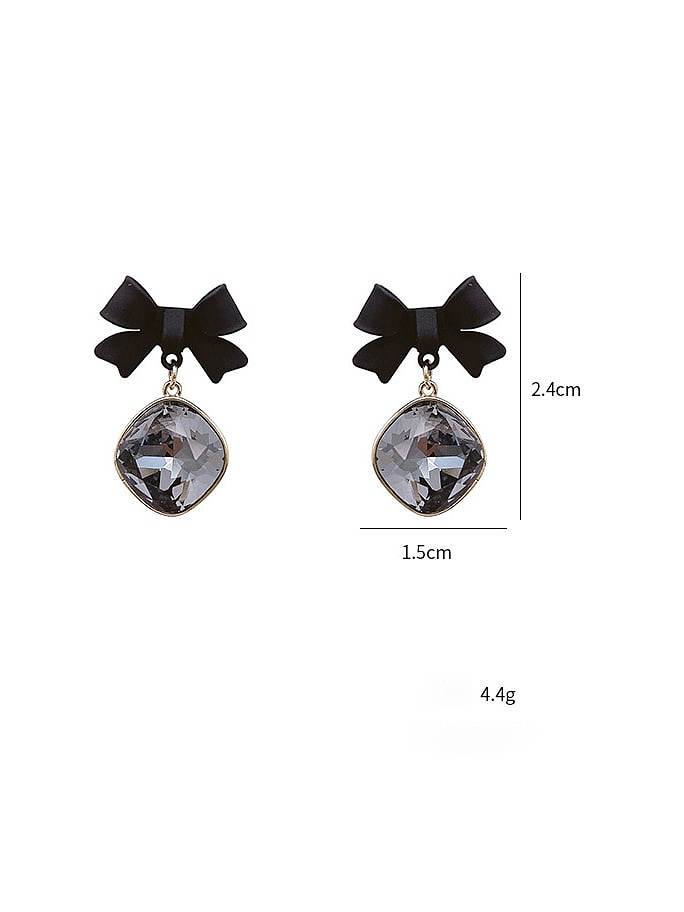 Brass Cubic Zirconia Bowknot Vintage Stud Earring