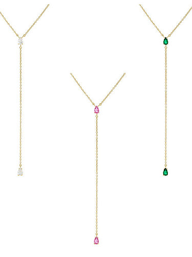 925 الفضة الاسترليني مكعب زركونيا شرابة الحد الأدنى قلادة الوهق