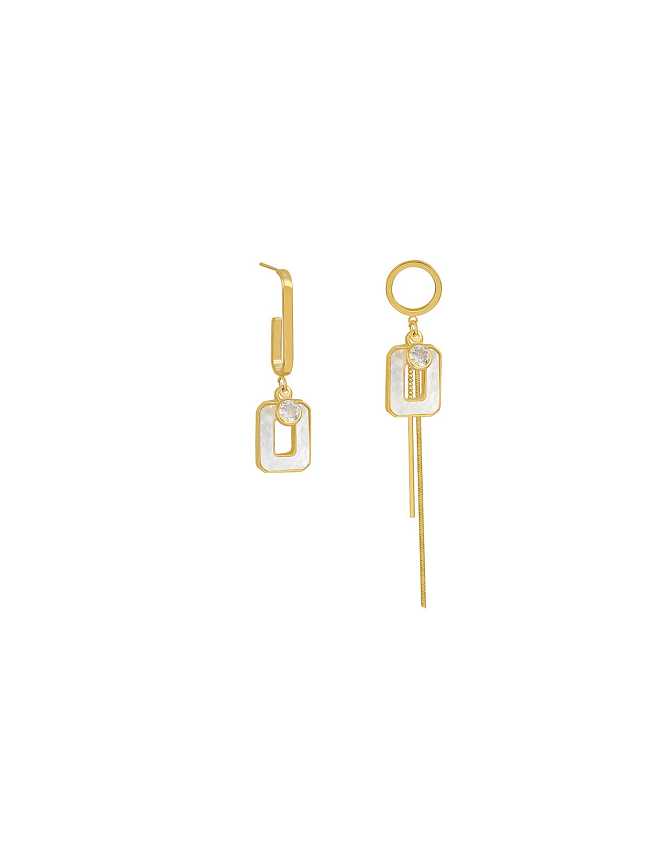 Brass Shell Geometric Trend Drop Earring