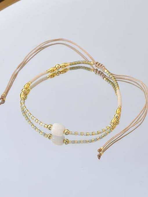 Brass Geometric Dainty Handmade Beaded Bracelet