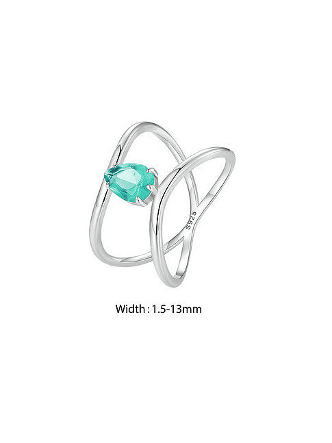 925 Sterling Silver Cubic Zirconia Geometric Minimalist Stackable Ring