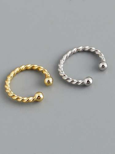 Geometrischer, minimalistischer Einzelohrring aus 925er-Sterlingsilber mit Perlen (nur einer)