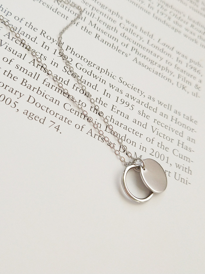 925 Sterling Silver With Platinum Plated Classic Round Necklaces