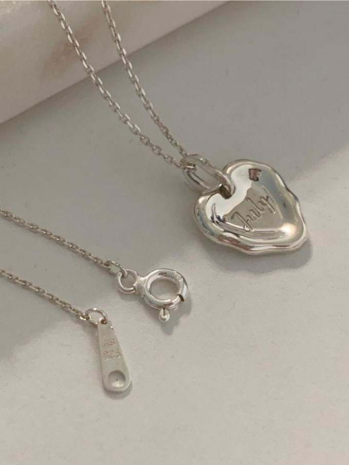 925 Sterling Silver Heart Minimalist Necklace