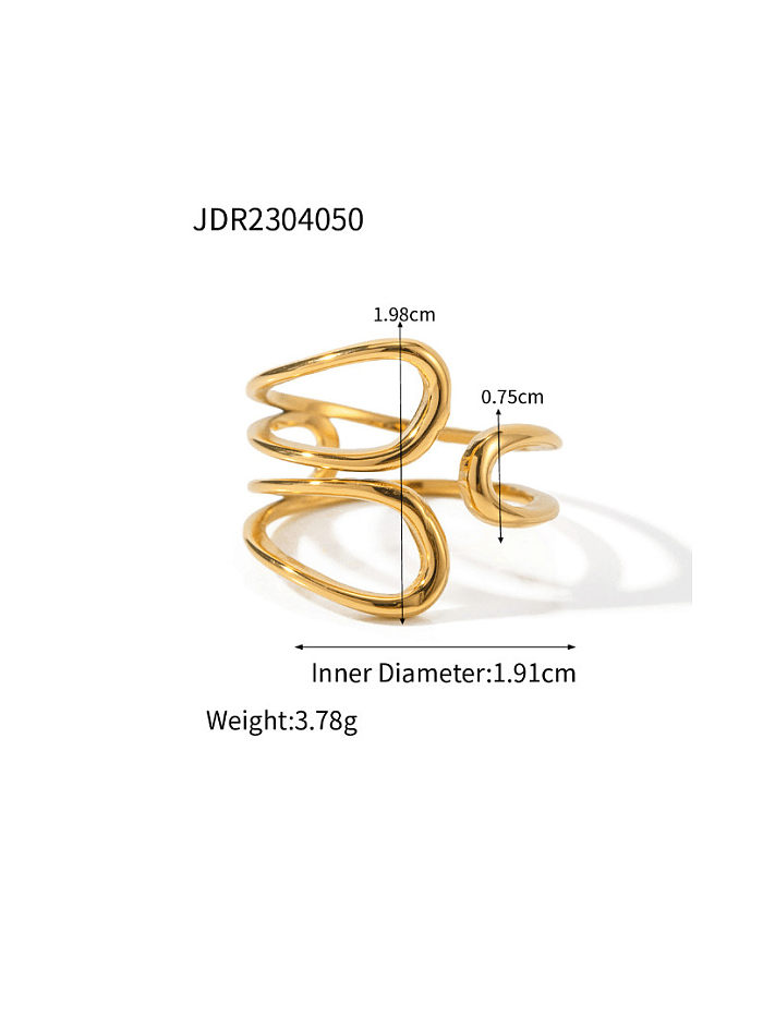 Stainless steel Hollow Geometric Hip Hop Stackable Ring