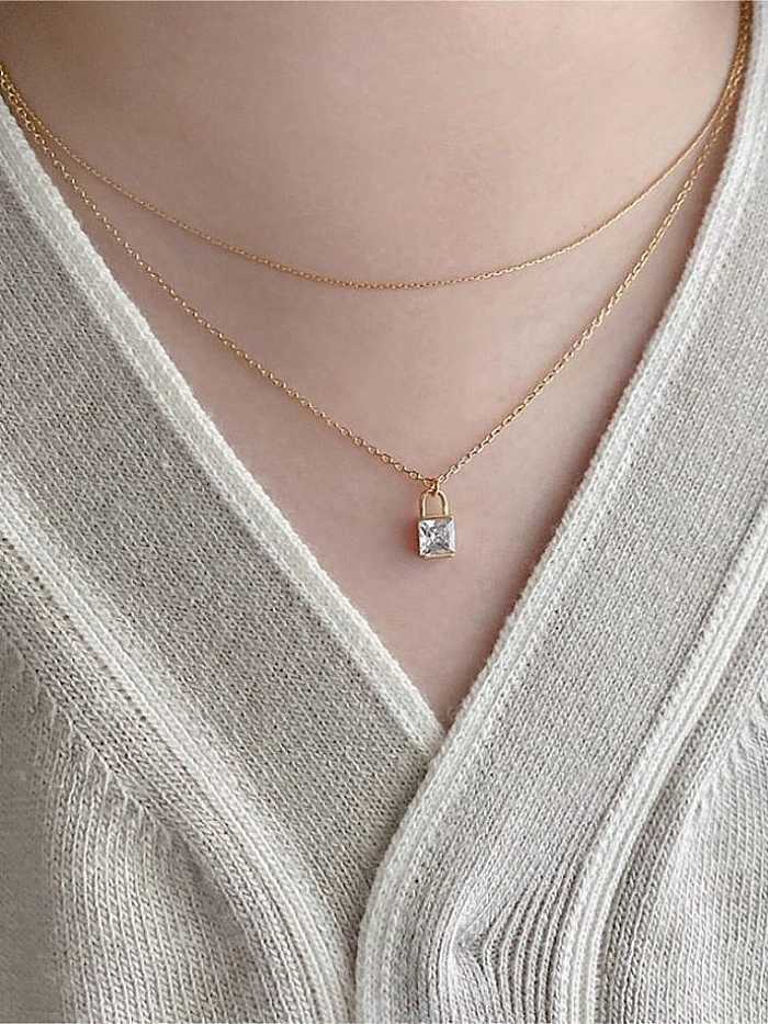 925 Sterling Silver Cubic Zirconia Locket Minimalist Necklace