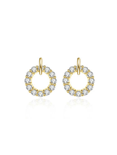 Boucles d'oreilles géométriques Dainty en argent sterling 925 avec oxyde de zirconium