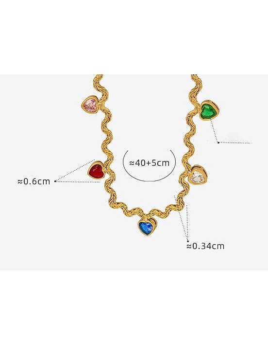 Zierliche Quasten-Halskette mit Zirkonia-Herz aus Titanstahl