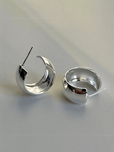 Brinco minimalista geométrico de prata esterlina 925 (somente um)