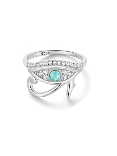 925 Sterling Silver Cubic Zirconia Evil Eye Trend Stackable Ring