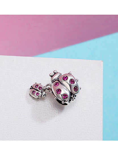 925 Silver Cute Beetle charms