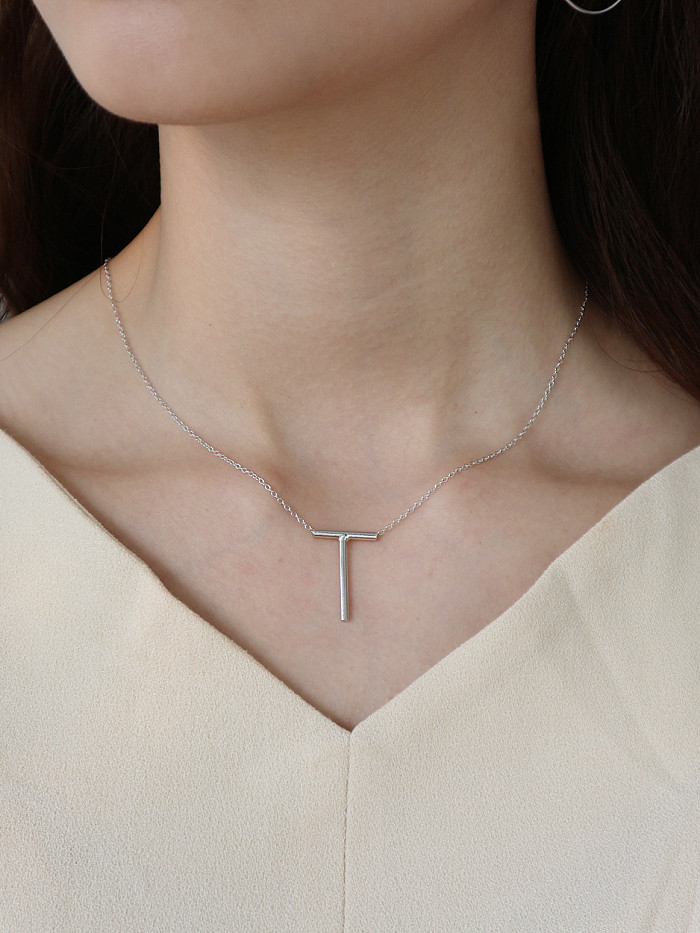 Sterling Silver character T Necklace