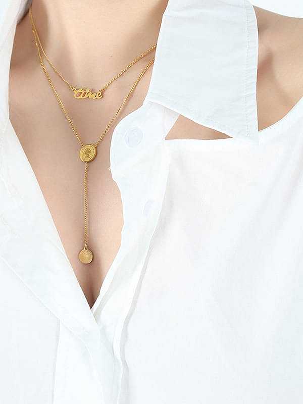 Geometrische, zierliche, mehrsträngige Halskette aus Titanstahl