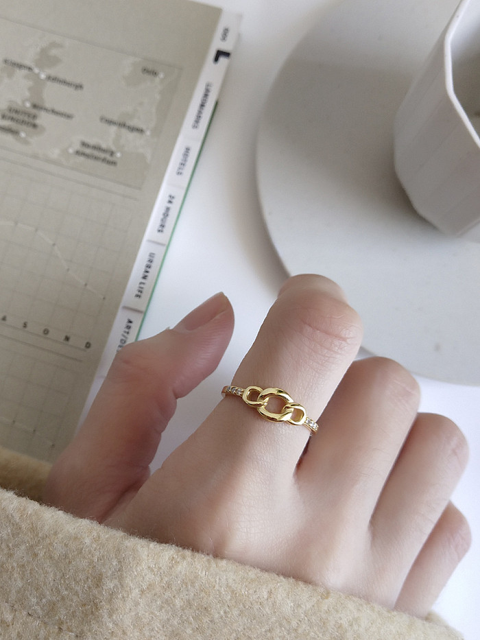 925 Sterling Silver With 18k Gold Plated Simplistic Rings