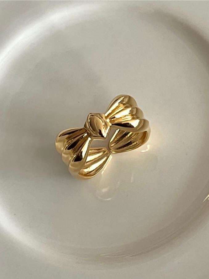 925 Sterling Silver Bowknot Minimalist Band Ring