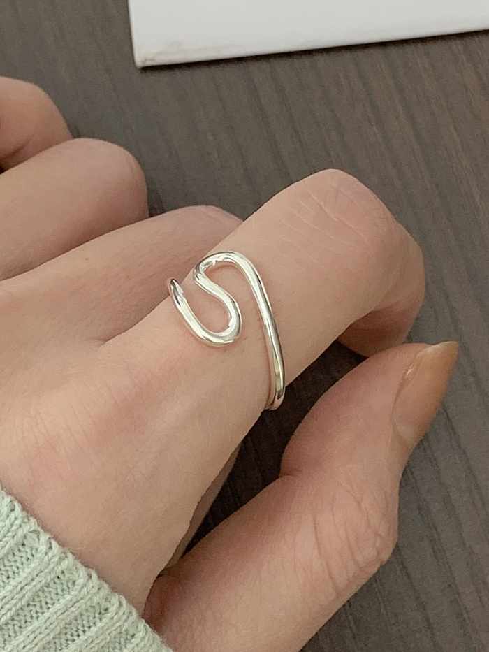 Bague minimaliste en forme de cœur en argent sterling 925