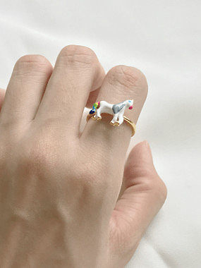 Sterling Silver Gold Unicorn ring