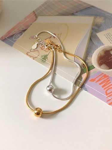 Minimalistisches Regenbogen-Strangarmband aus 925er Sterlingsilber