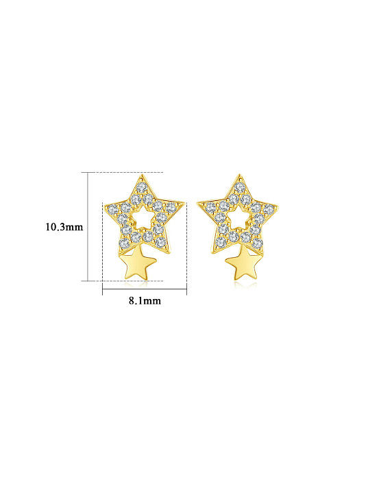 Boucles d'oreilles minimalistes pentagramme en argent sterling 925