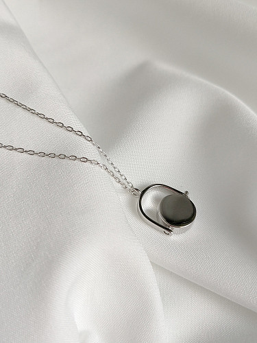 Collar simple estilo neutro de plata esterlina