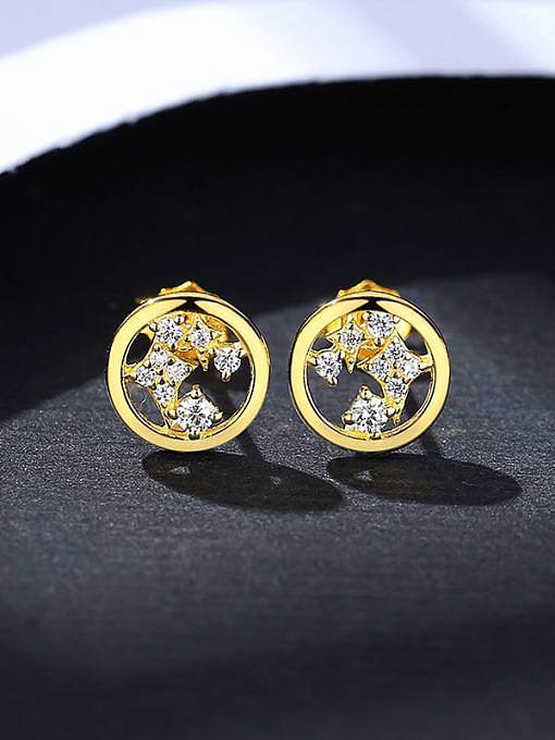 925 Sterling Silver Cubic Zirconia Geometric Minimalist Stud Earring