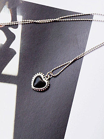 925 Sterling Silver With Platinum Plated Delicate Heart Necklaces
