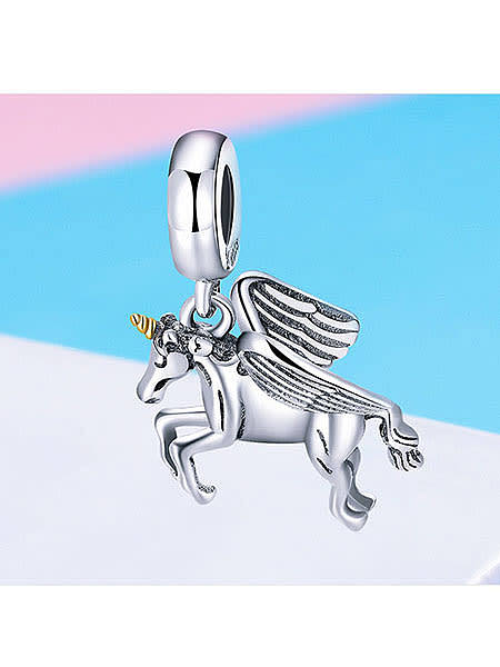 925 lindos encantos de unicornio de plata