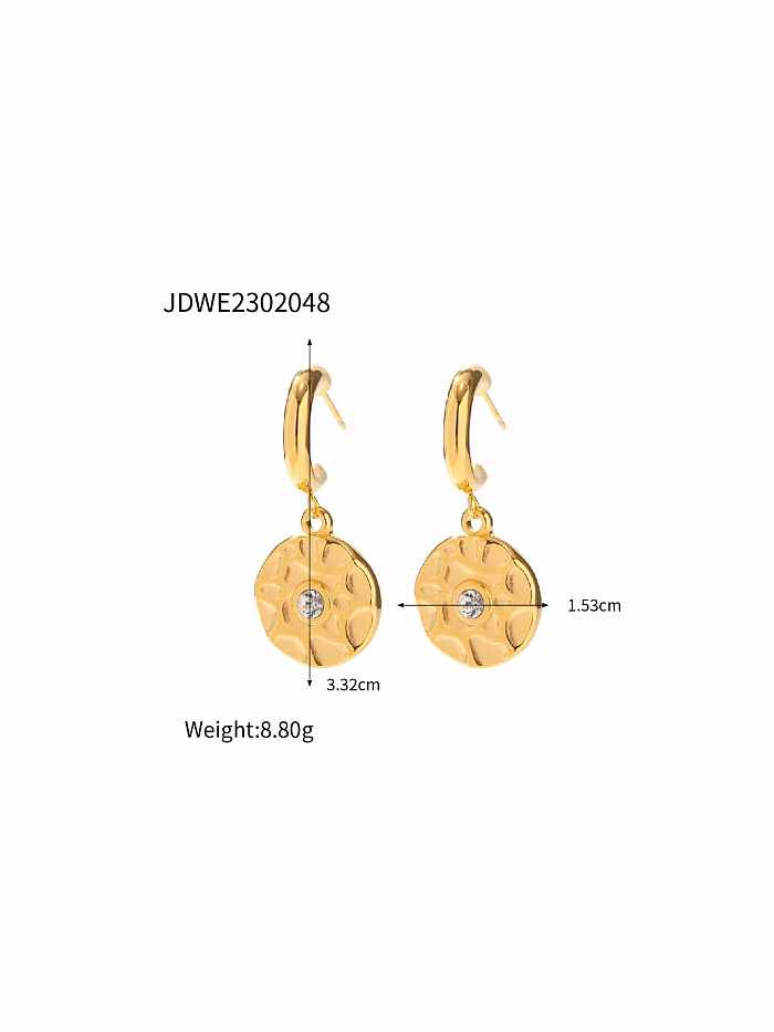 Stainless steel Cubic Zirconia Geometric Trend Drop Earring