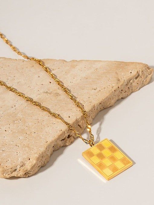 Geometrische Hip-Hop-Halskette aus Edelstahl